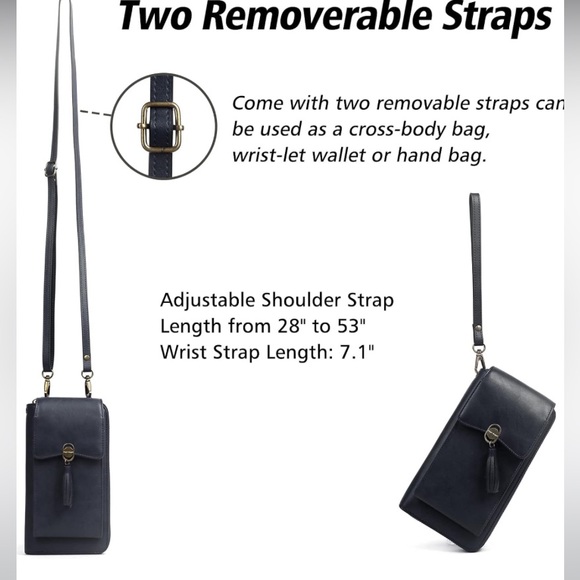 NWT Pearl Angeli Small Crossbody leather Phone Bag/ Women Wallet Cellphone pouch - Picture 7 of 10